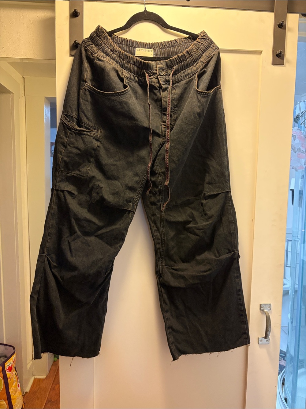 Free People Black Cargo Drawstring Pants